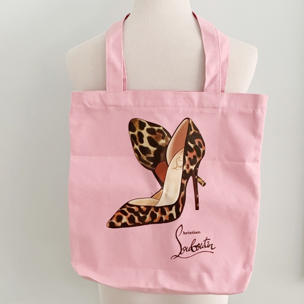 Stilettos pink shopping tote bag